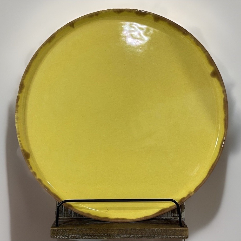 Jaska of California‎ Cascade Ware Platter Yellow With Brown Drip Handmade Rare